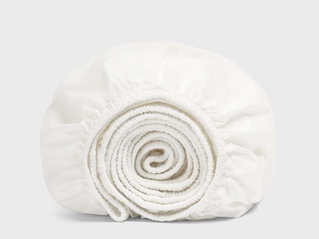 Drap-housse enfant percale de coton blanc sérénité