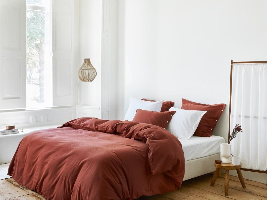 Parure de lit flanelle de coton velours rouge