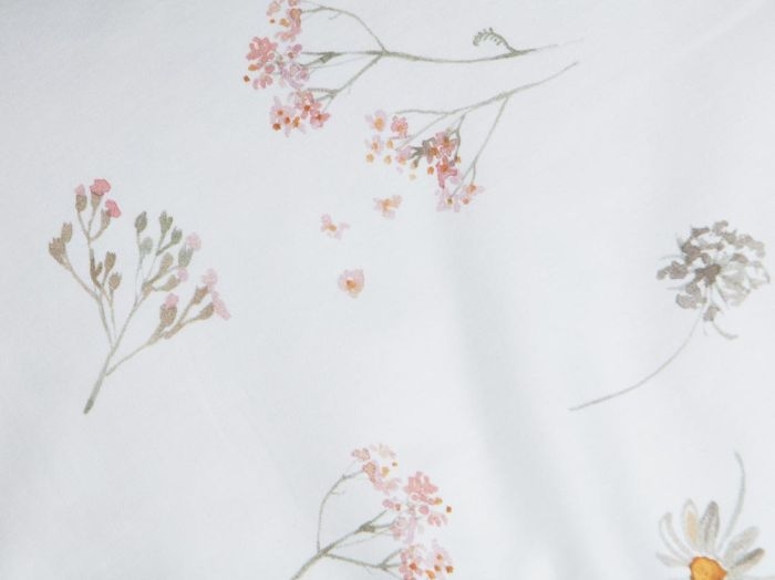 Housse de couette satin de coton fleurs