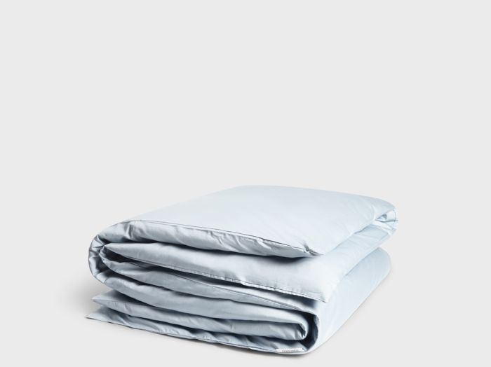 Housse de couette satin de coton bleu ciel