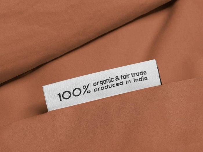 Housse de couette percale de coton terracotta