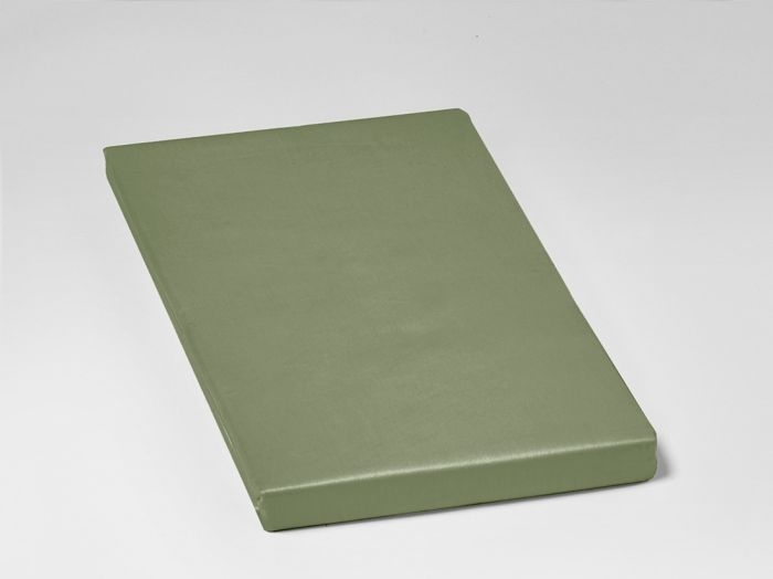 Drap-housse satin de coton vert olive moyen