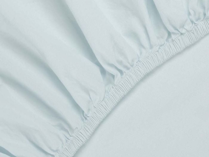 Drap-housse enfant percale de coton bleu pétillant