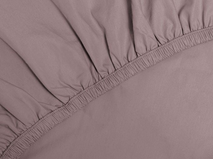 Drap-housse percale de coton mauve