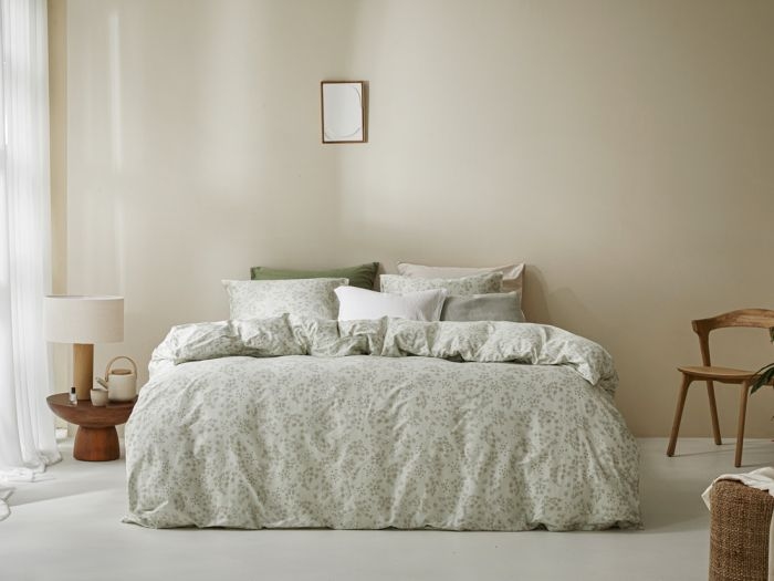 Parure de lit satin de coton fleur naturelle