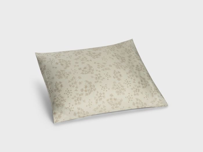 Taie d'oreiller satin de coton fleur naturelle