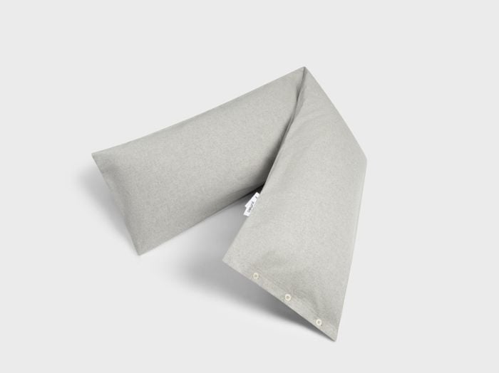 Taie de traversin flanelle de coton gris clair 37x160